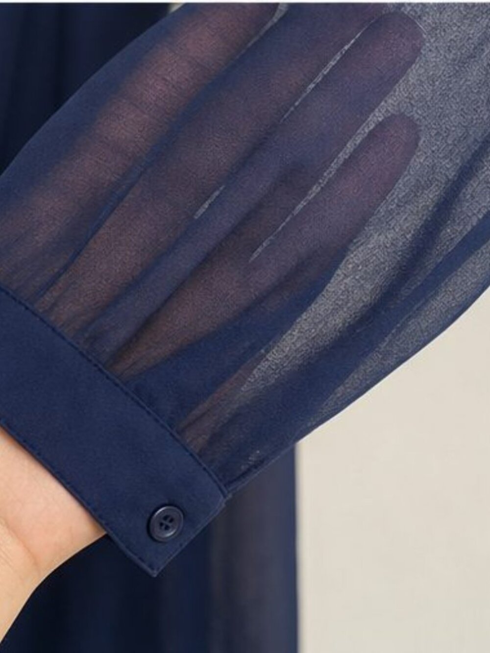 Navy Ruffle Blouse - Picture 5 of 6